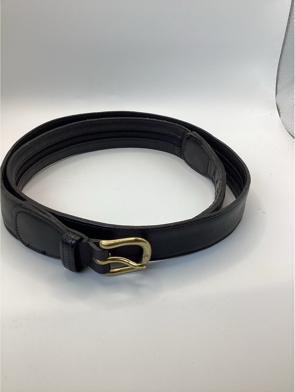 Rooney & Bourke Black Leather Hidden Compartment Belt Size 38
